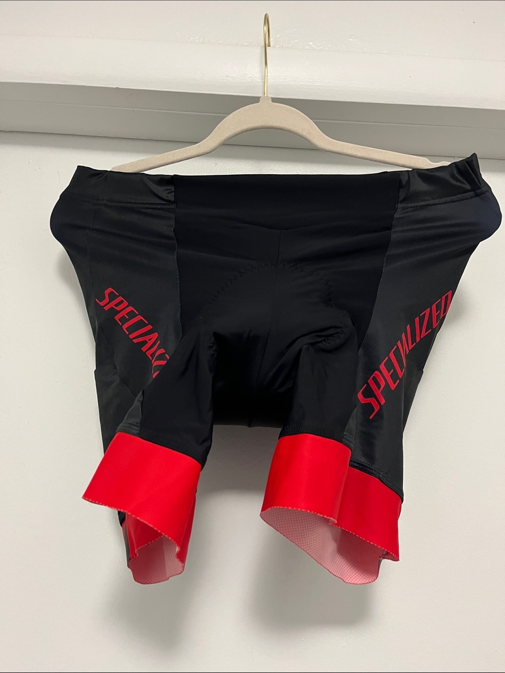 Specialized Black Cycling Bib Shorts with Red Cuffs